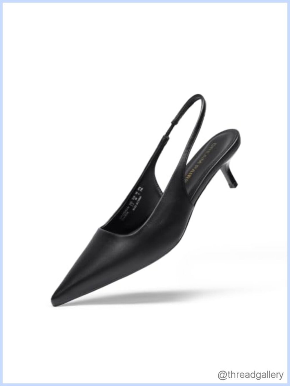 Women's Kitten Heel Slingback Pumps Pointed Toe Faux Leather Dress Heels